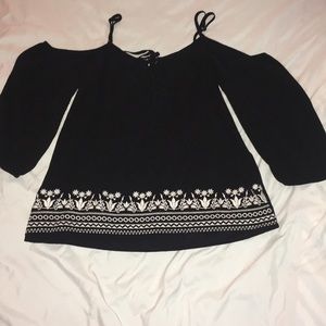 Black cold shoulder top